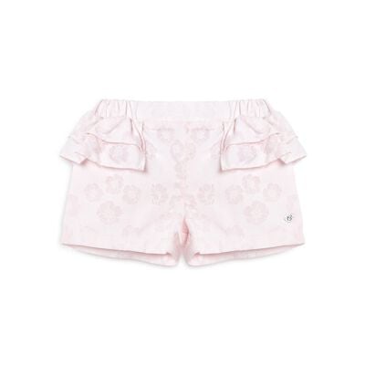 Girls Light Pink Short Woven Trousers